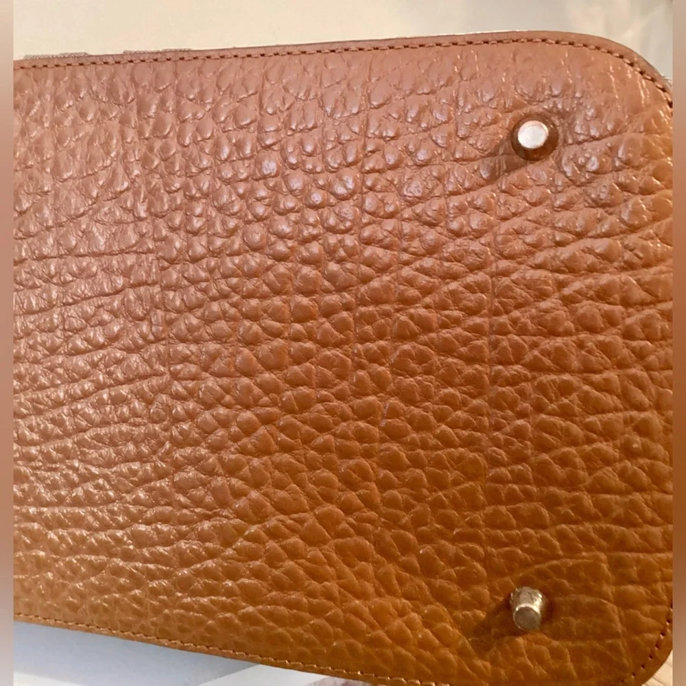 DKNY Large Tan & Brown Dome Monogram Satchel Bag w Strap - Picture 7 of 15